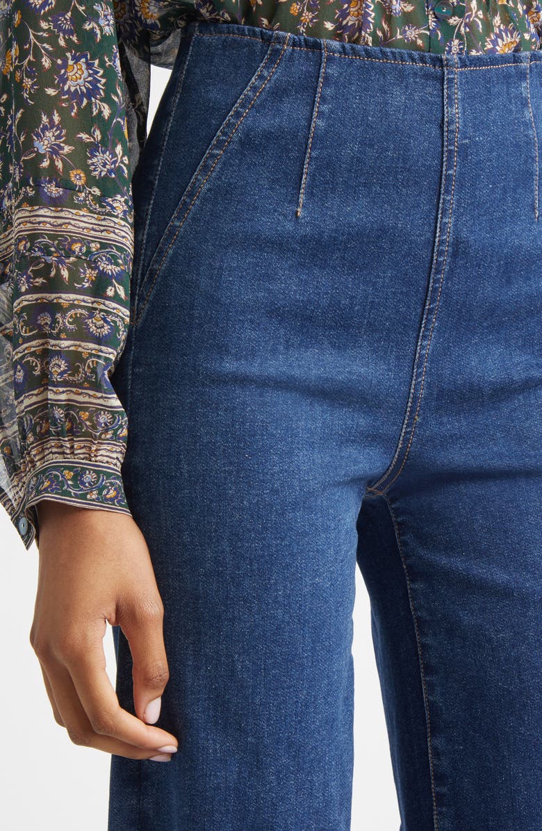 Veronica Beard Joplin Off-Duty High Waist Flare Jeans, Alternate, color, Bright Blue