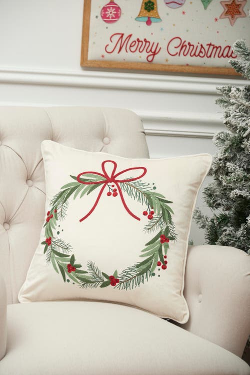 C & F Home C&f Home Christmas Wreath Throw Pillow, 18" X 18" In Green