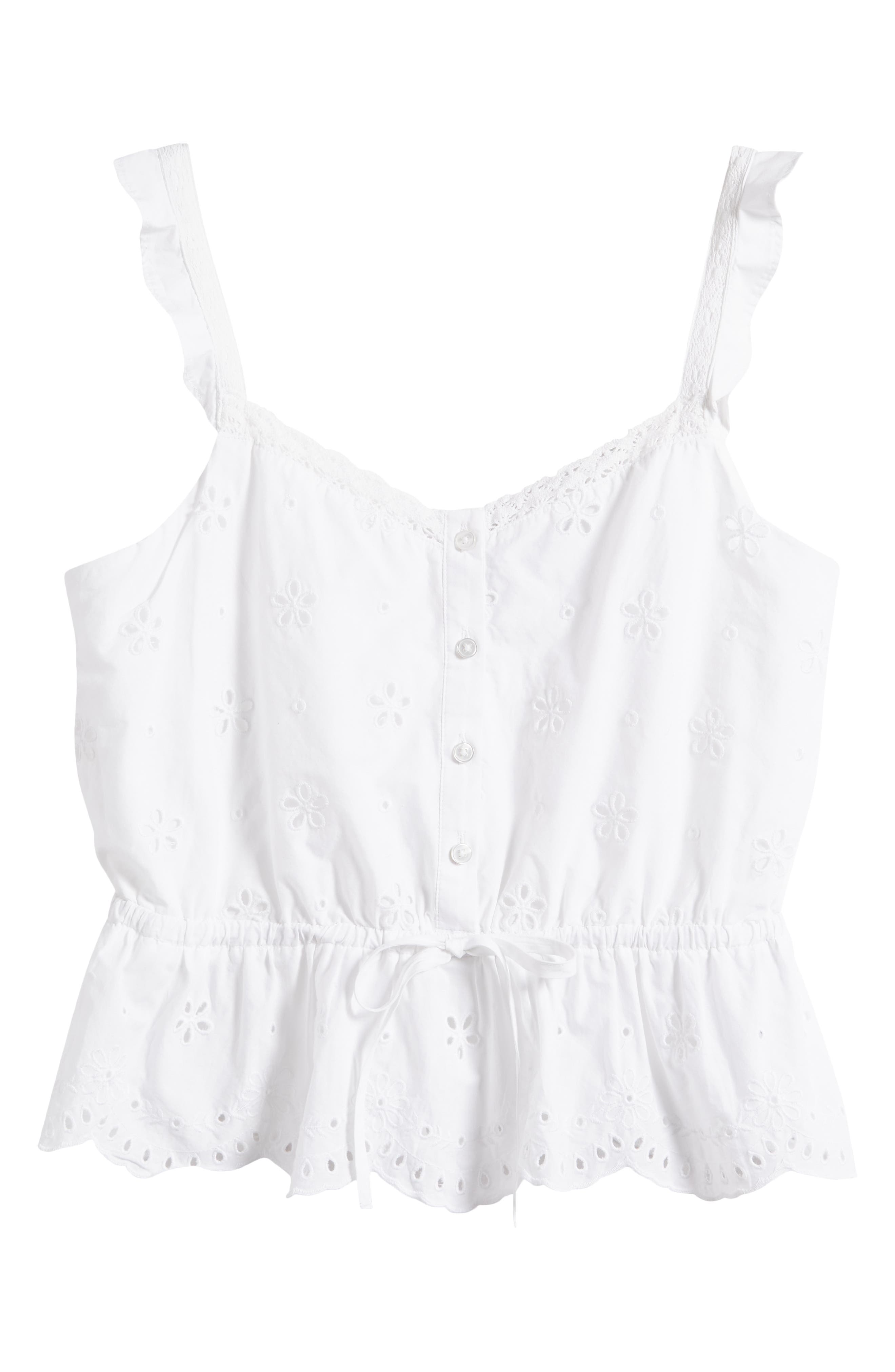 PAIGE Eyelet Button-Up Crop Camisole (Women) | Nordstromrack