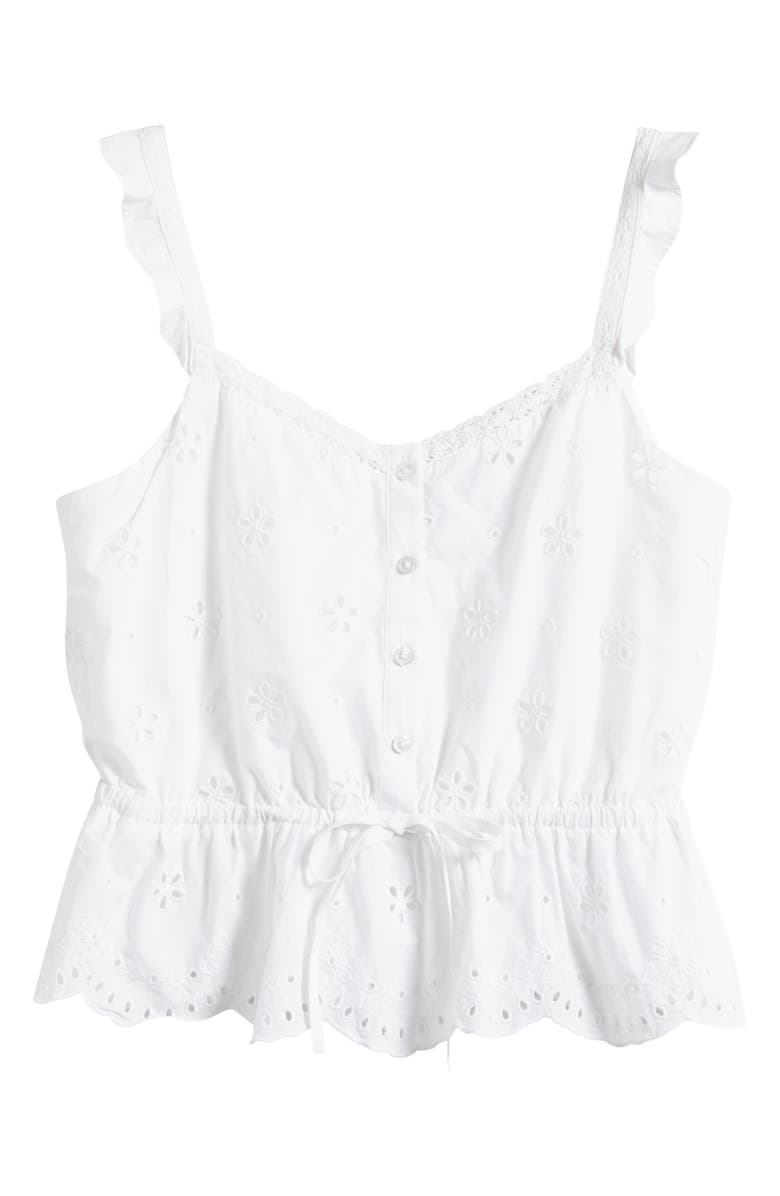 PAIGE Eyelet Button-Up Crop Camisole, Alternate, color,