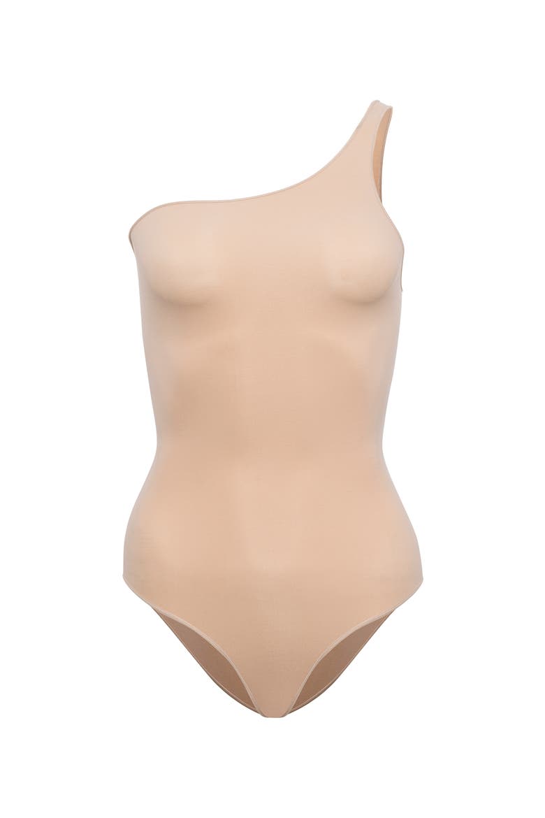 Seamless Forming One Shoulder Bodysuit, Alternate, color, Nude