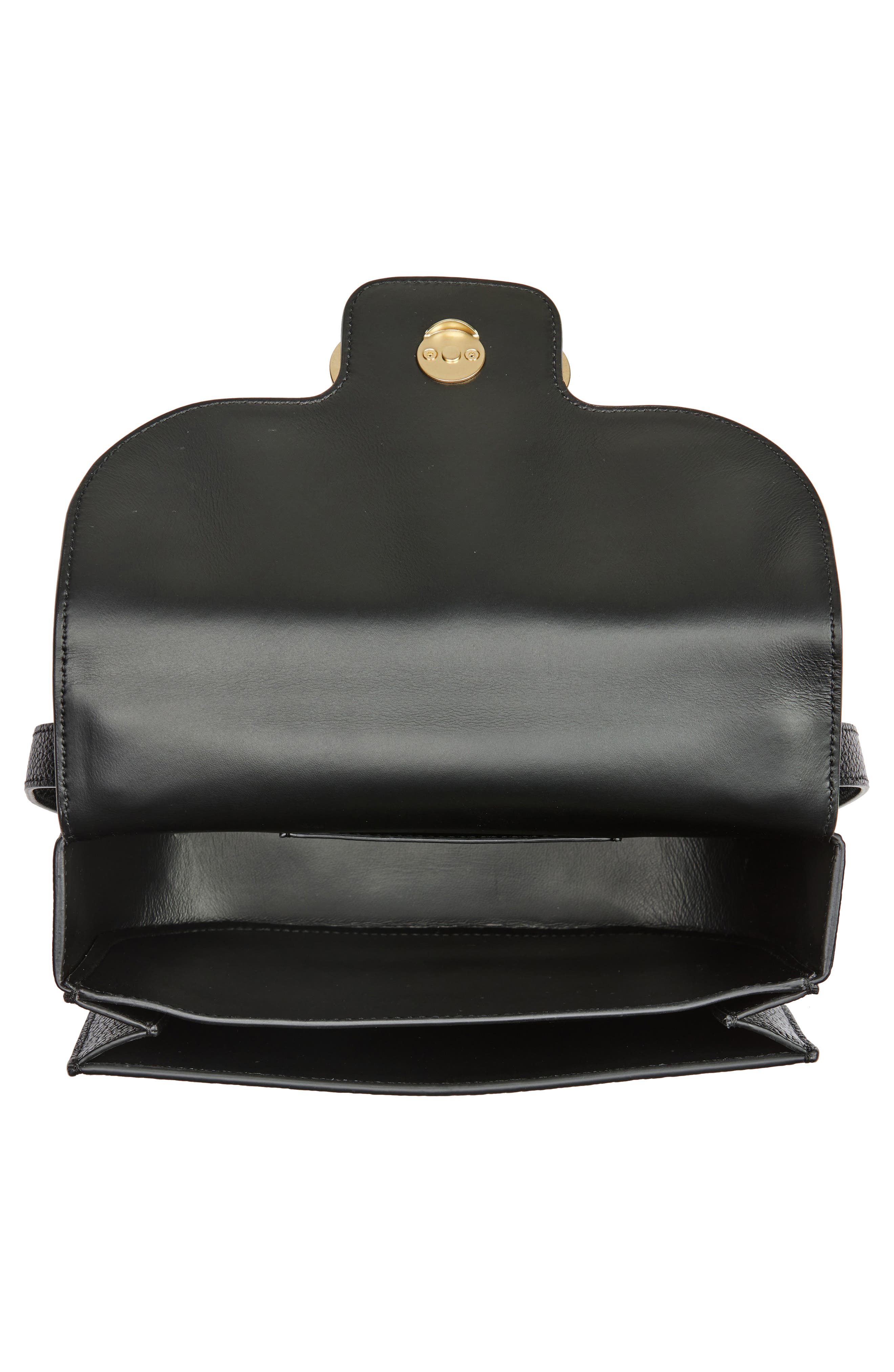 FERRAGAMO Double Gancio Leather Crossbody Bag, Alternate, color, Nero