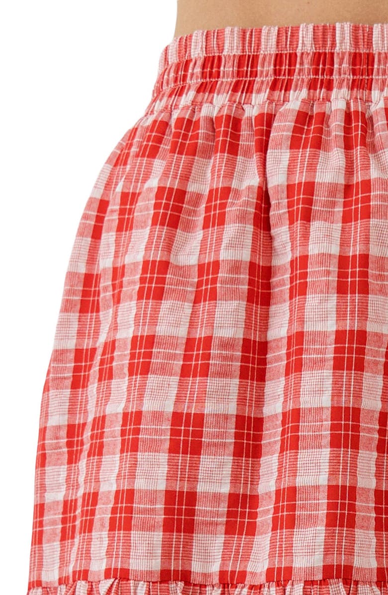 English Factory Plaid Cotton Midi Skirt, Alternate, color, 