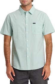 Quiksilver Shore Break Classic Short Sleeve Cotton Button-Up Shirt