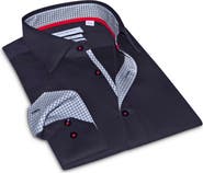 LEVINAS Tailored Fit Solid Cotton Dress Shirt