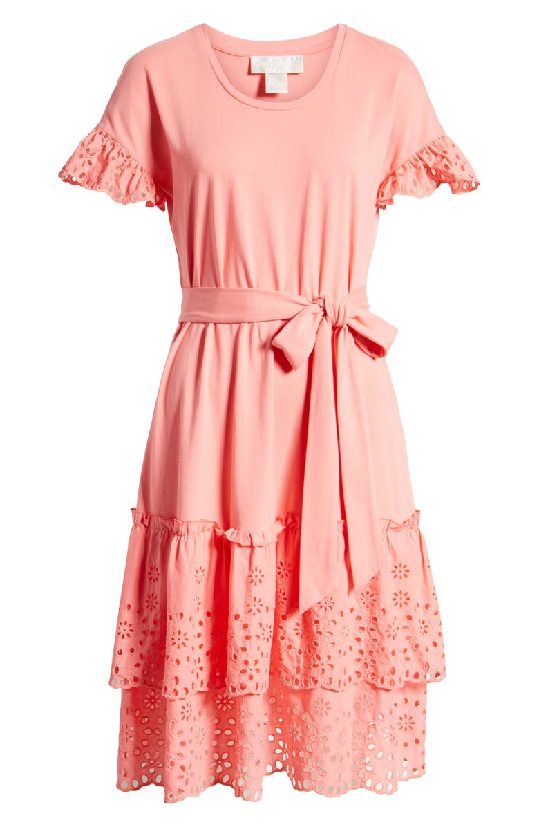 Rachel Parcell Eyelet A-Line Dress, Alternate, color, 