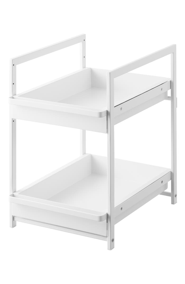Yamazaki 2-Tier Pull Out Shelf, Alternate, color, White