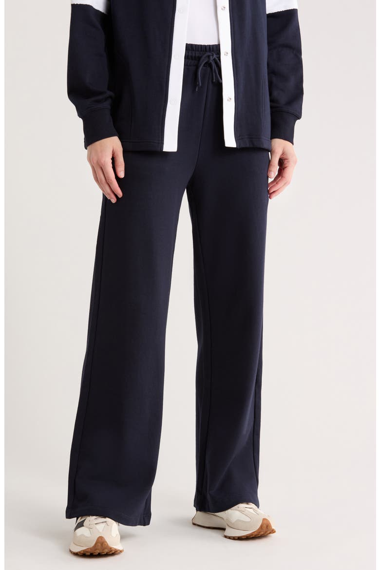 French Terry Wide Leg Pants, Main, color, NIGHT SKY/ BRIGHT WHITE