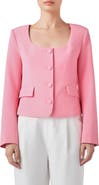 Endless Rose Scoop Neck Button-Up Blazer