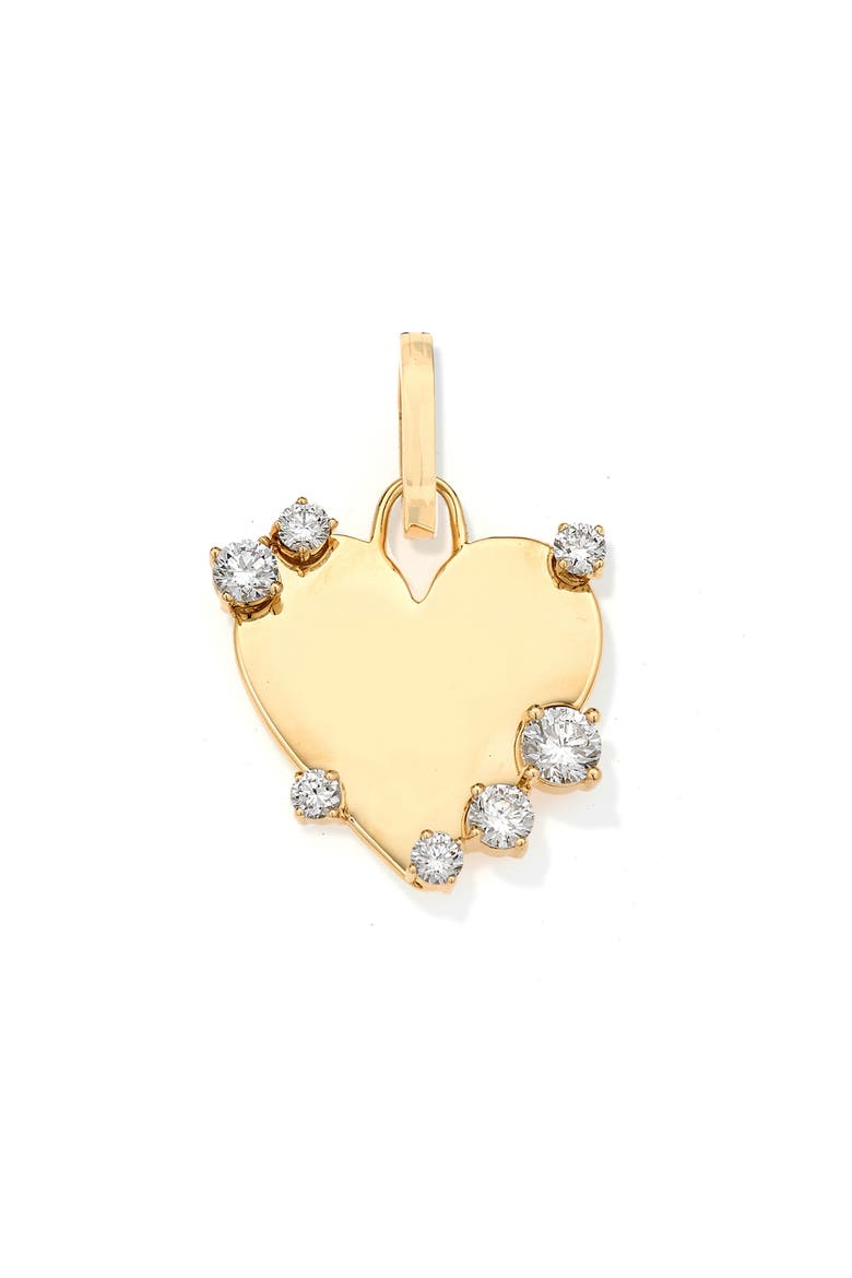 Lab Grown Diamond Heart Charm, Main, color, 14K YELLOW GOLD