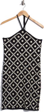 rag & bone Melo Button Pattern Halter Minidress