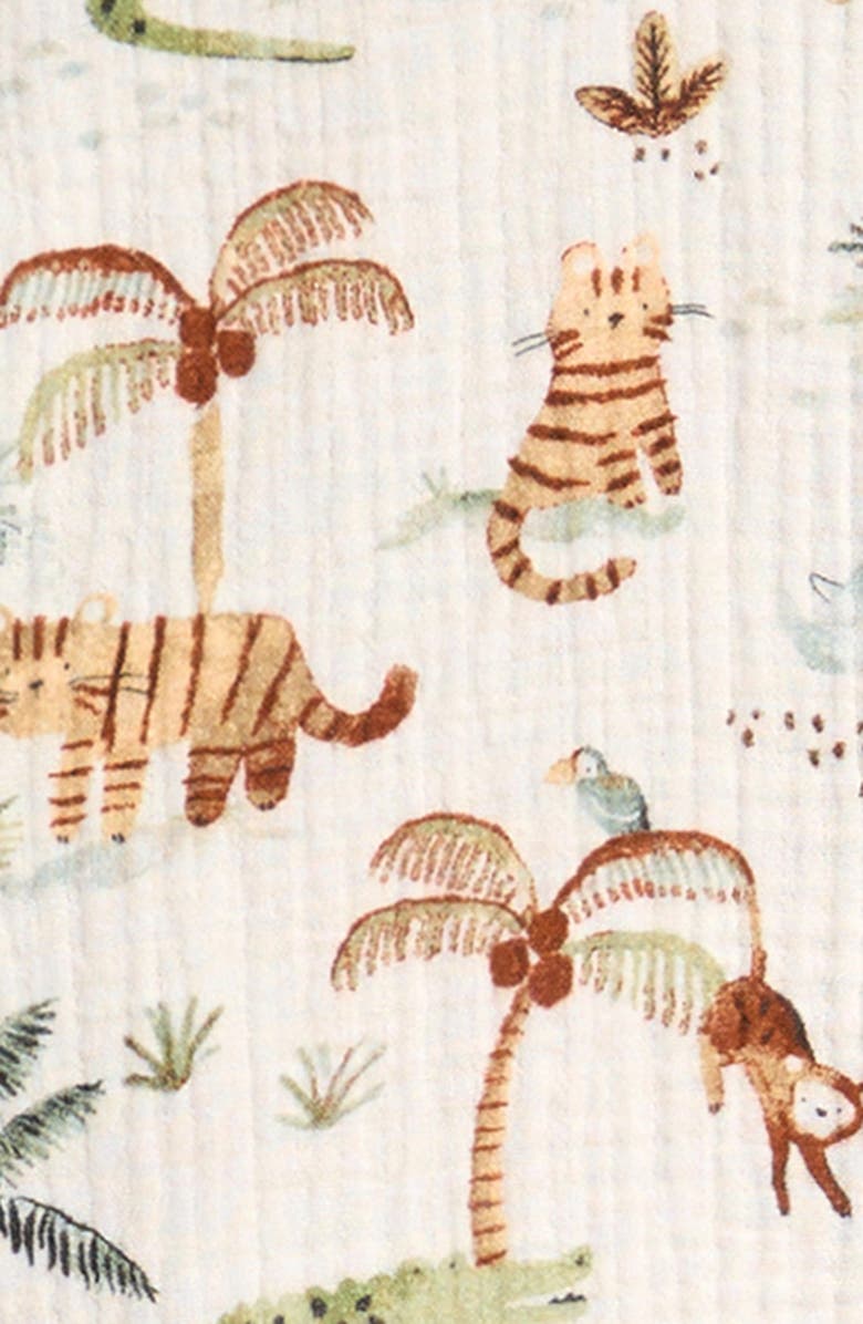 NEXT Kids' Print Cotton Gauze Button-Up Shirt & Shorts Set, Alternate, color, Neutral