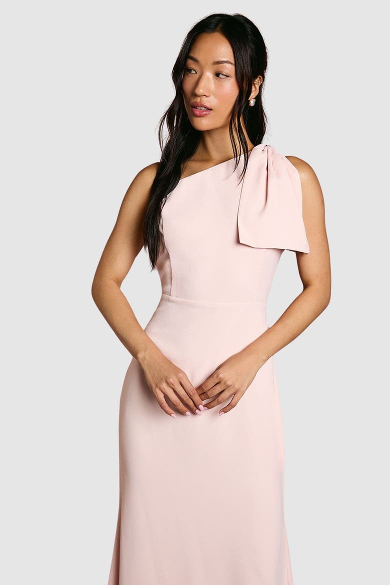 One Shoulder Maxi Bridesmaid Dress, Alternate, color, Blush