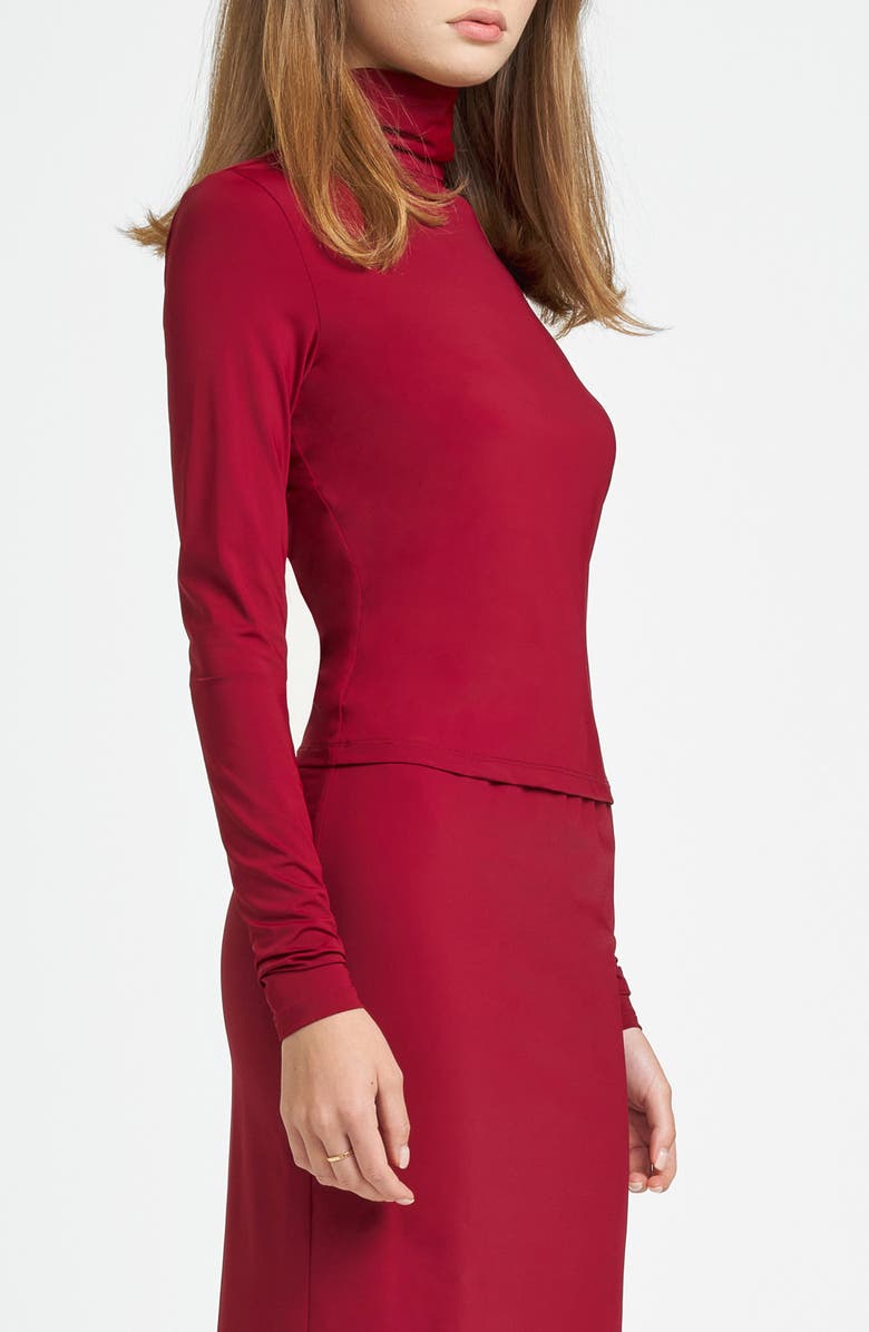 WAYF x CHÉRIE MADELEINE Francoise Turtleneck Top, Alternate, color, Bordeaux