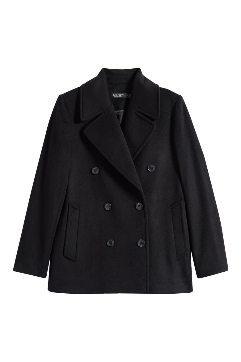 Wool Double Breasted Jacket, Alternate, color, BLACK