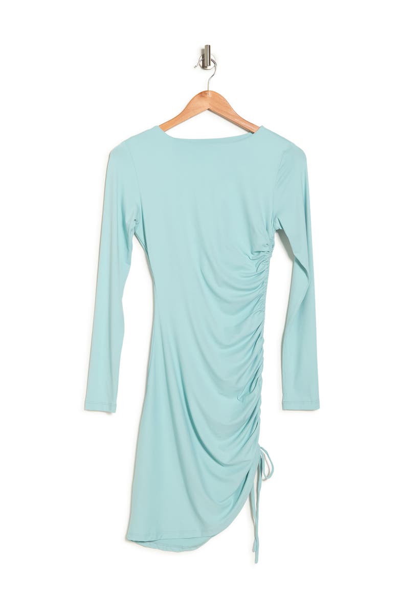 Susana Monaco Side Ruched Long Sleeve Body-Con Minidress, Alternate, color, Breathe