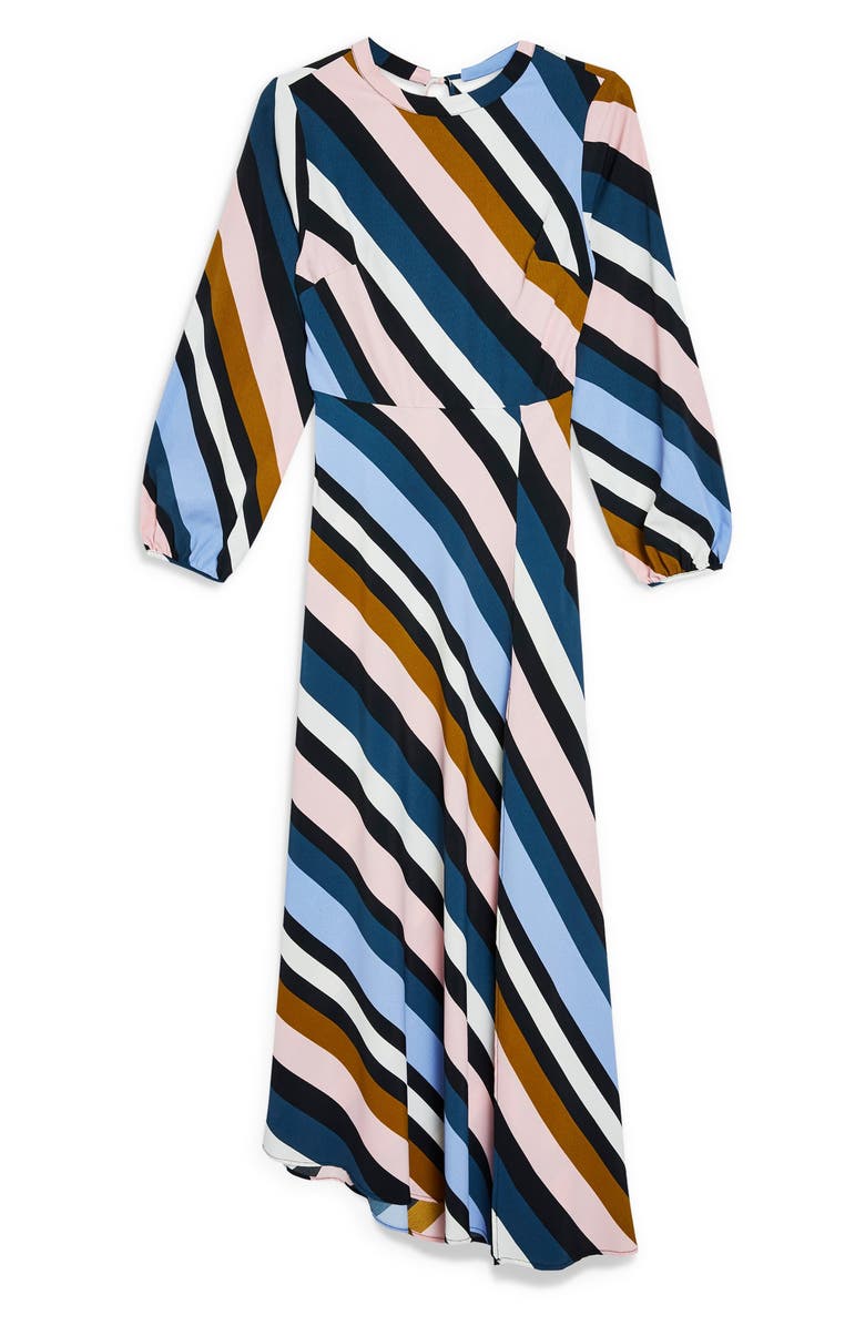 Topshop Open Back Midi Dress, Alternate, color, 