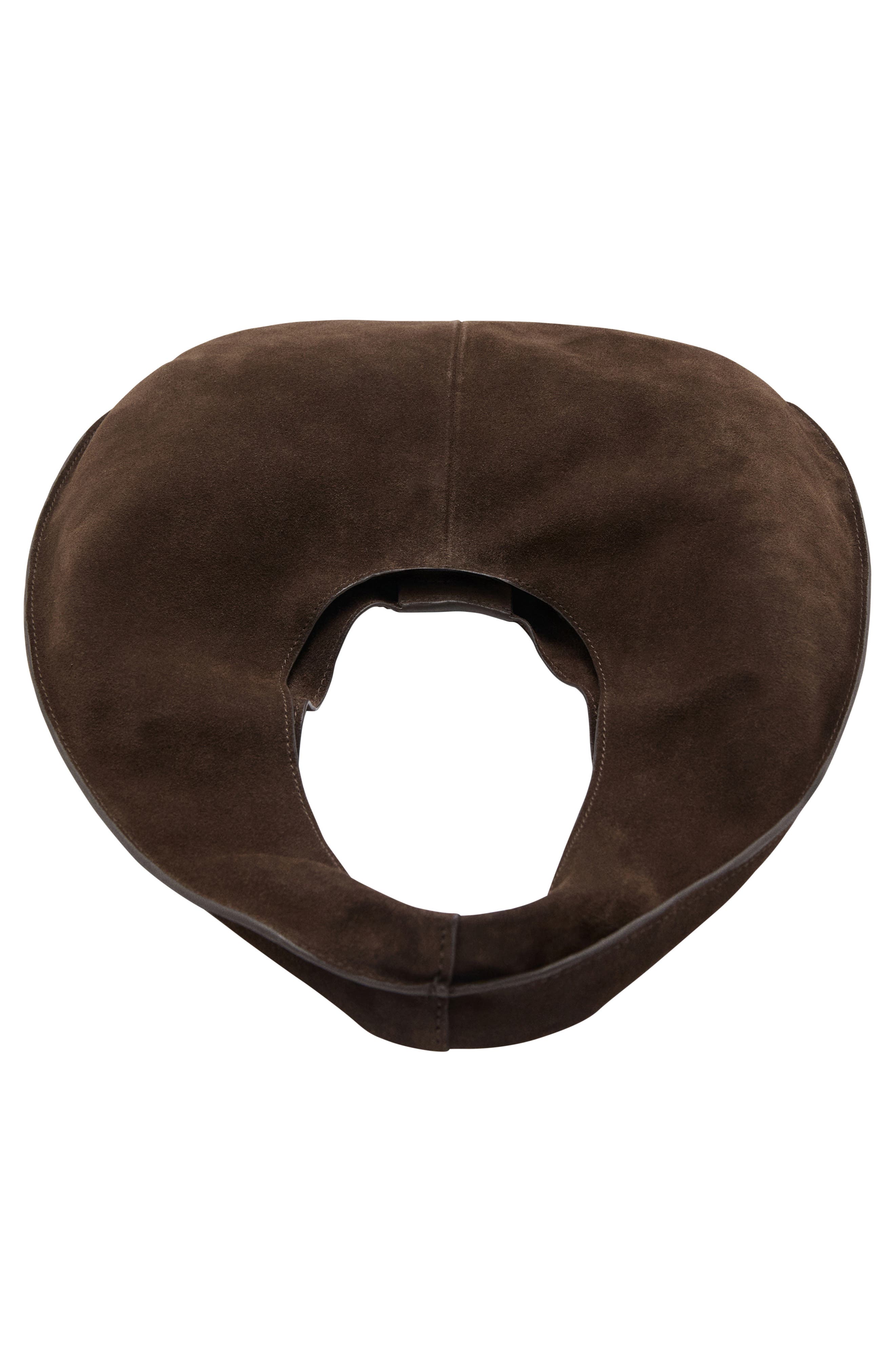 Small Leather Hobo Bag, Alternate, color, CHOCOLATE