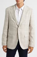 BOSS Jeff Regular Fit Tan Shadow Check Virgin Wool Sport Coat