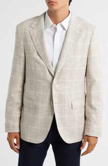 BOSS Jeff Regular Fit Tan Shadow Check Virgin Wool Sport Coat