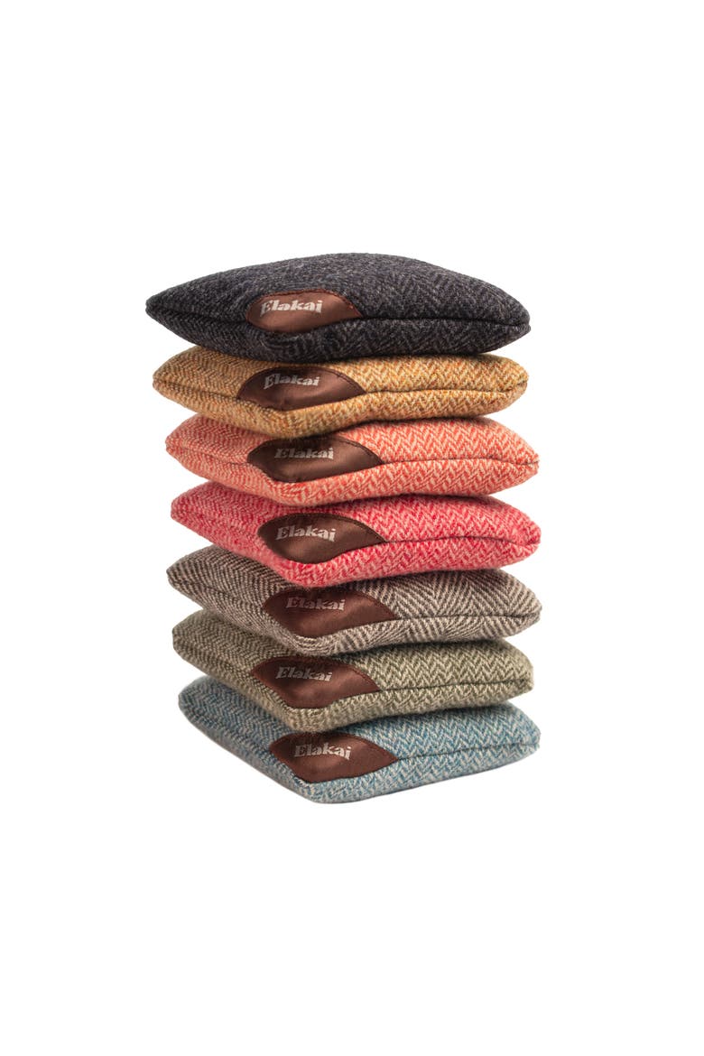 Herringbone Wool Aviator Cornhole Bags, Alternate, color, Cardinal Red