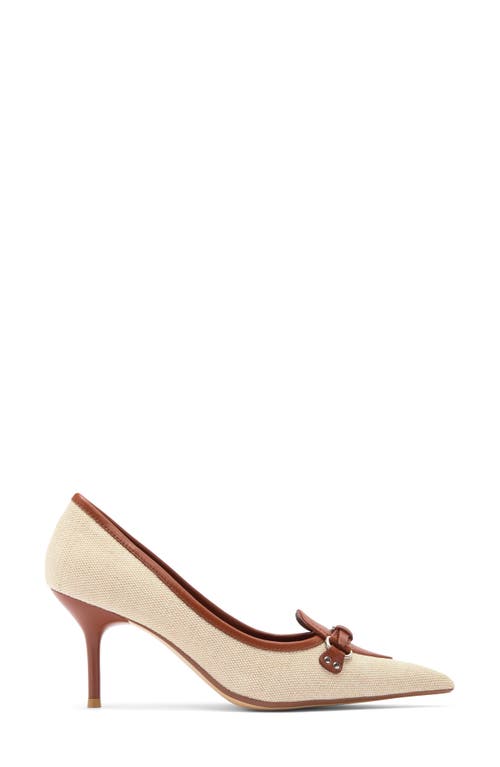 Jeffrey Campbell Walk-thru Pump In Cream Fabric Combo