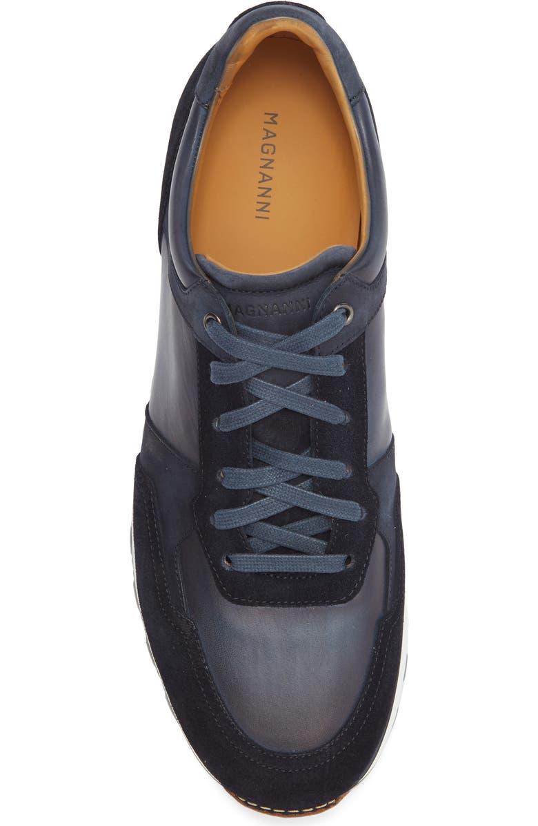 Magnanni Mixed Media Sneaker, Alternate, color, Navy