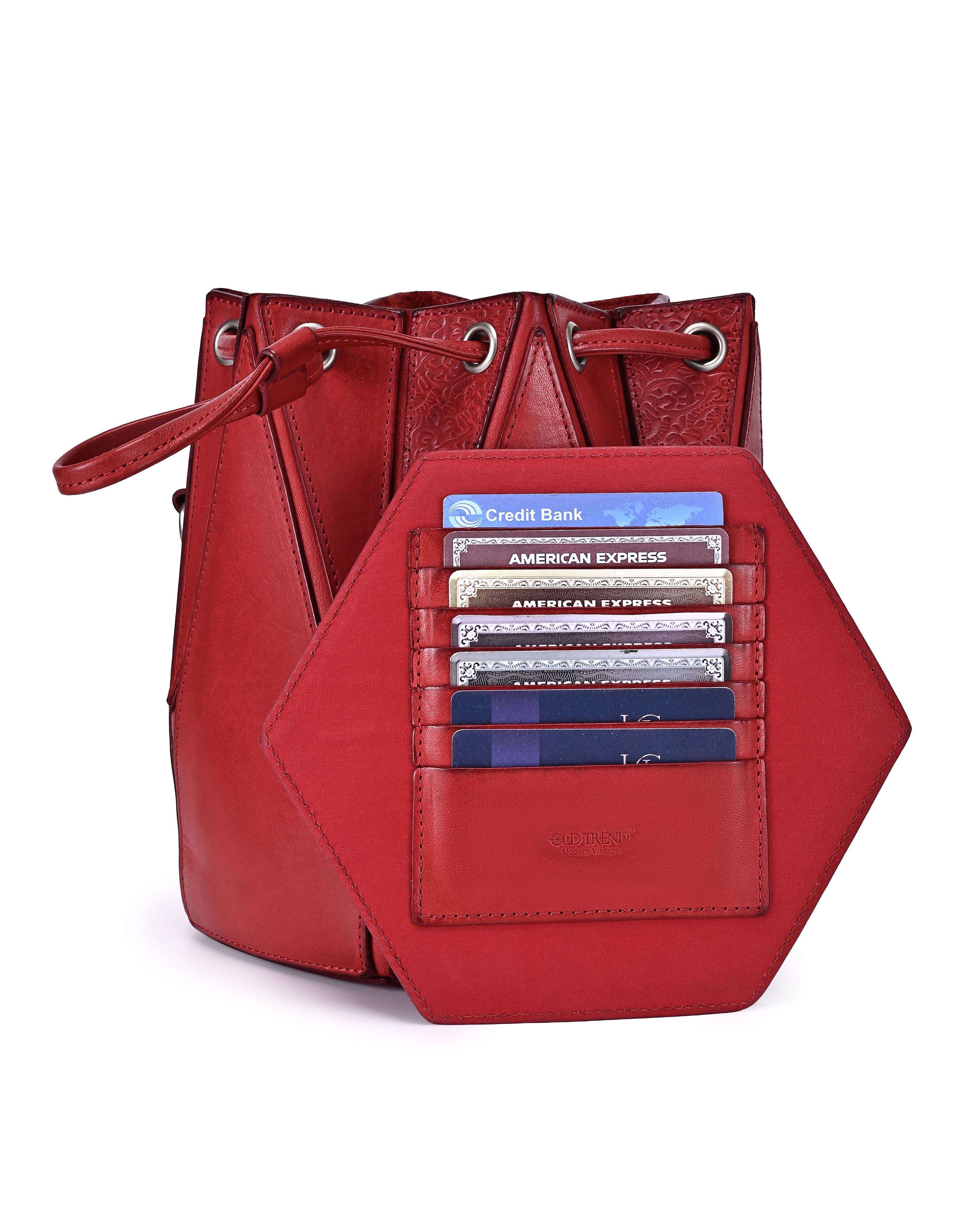 Moonlight Genuine Leather Structured Executive Briefcase, Alternate, color, Red