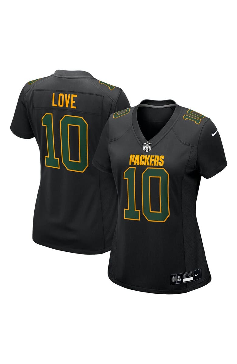 Nike Women's Nike Jordan Love Black Green Bay Packers Fashion Game Jersey, Main, color, Black