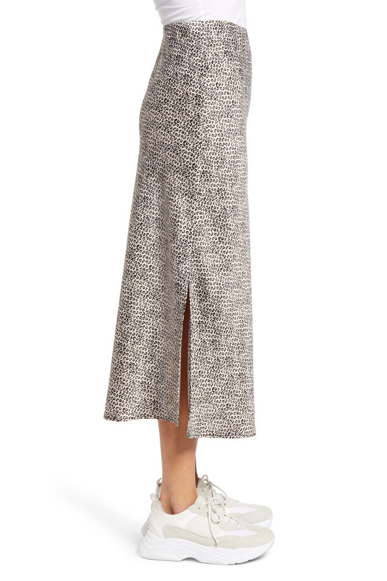 x BFF Chelsea Side Slit Midi Slip Skirt, Alternate, color, CHEETAH