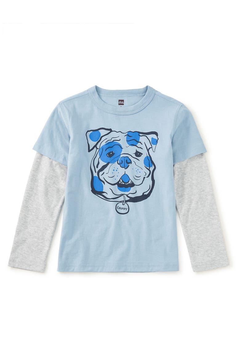 Chippy the Bulldog Layered Tee, Main, color, Cloud