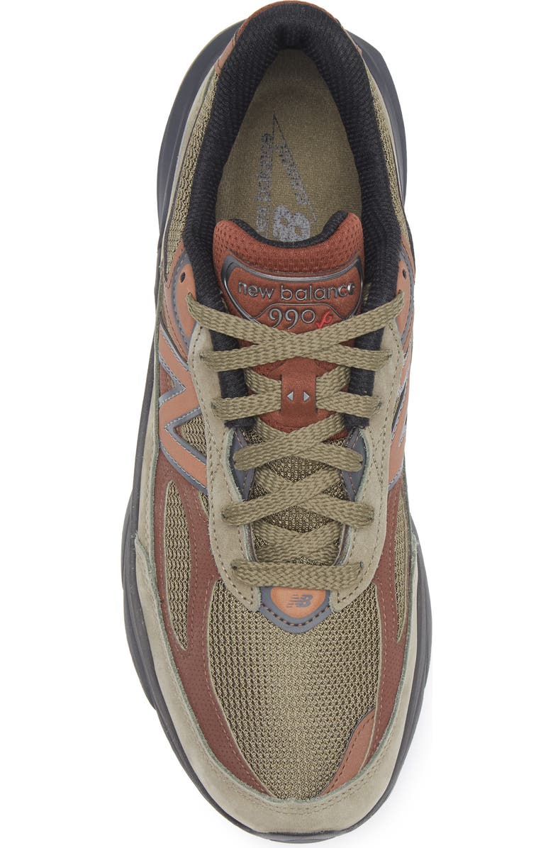New Balance Made in USA 990 v6 Running Shoe, Alternate, color, Dark Camo/ Rich Oak