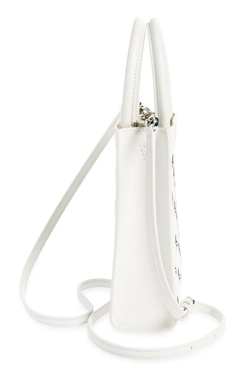 Shop Veronica Beard Small Grommet Leather Shopper In Off White Silver