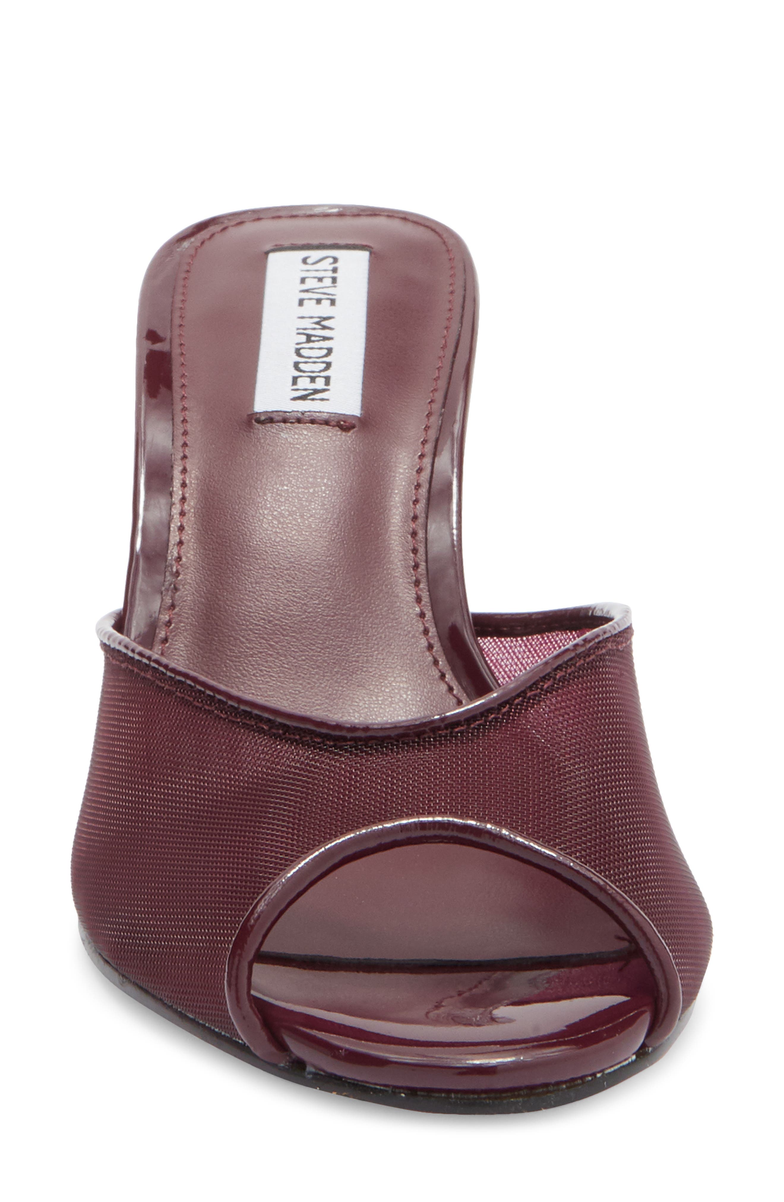 Rowe Peep Toe Sandal, Alternate, color, BURGUNDY MESH