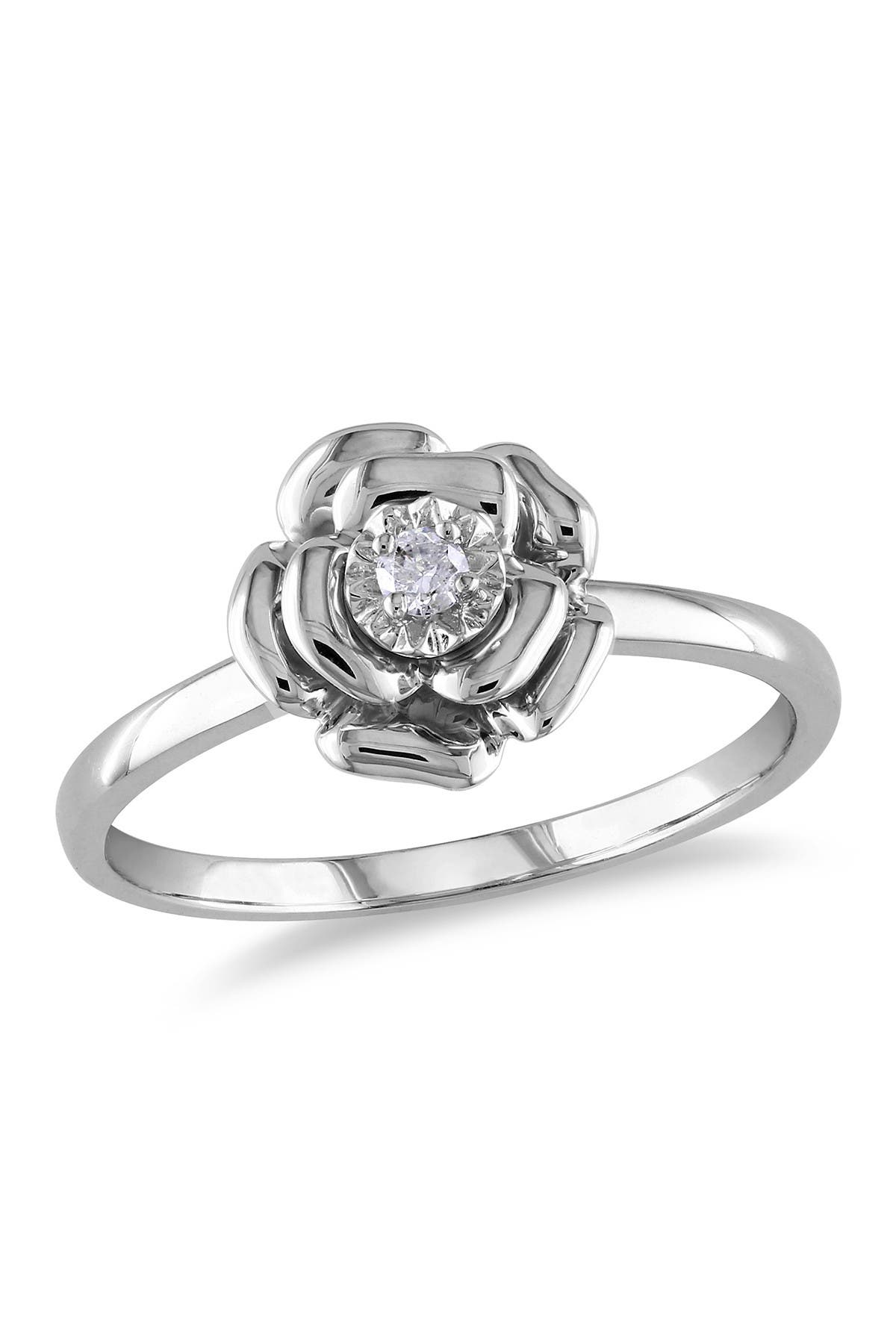 DELMAR Diamond Flower Ring - 0.05 ctw