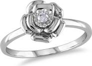 DELMAR Diamond Flower Ring - 0.05 ctw