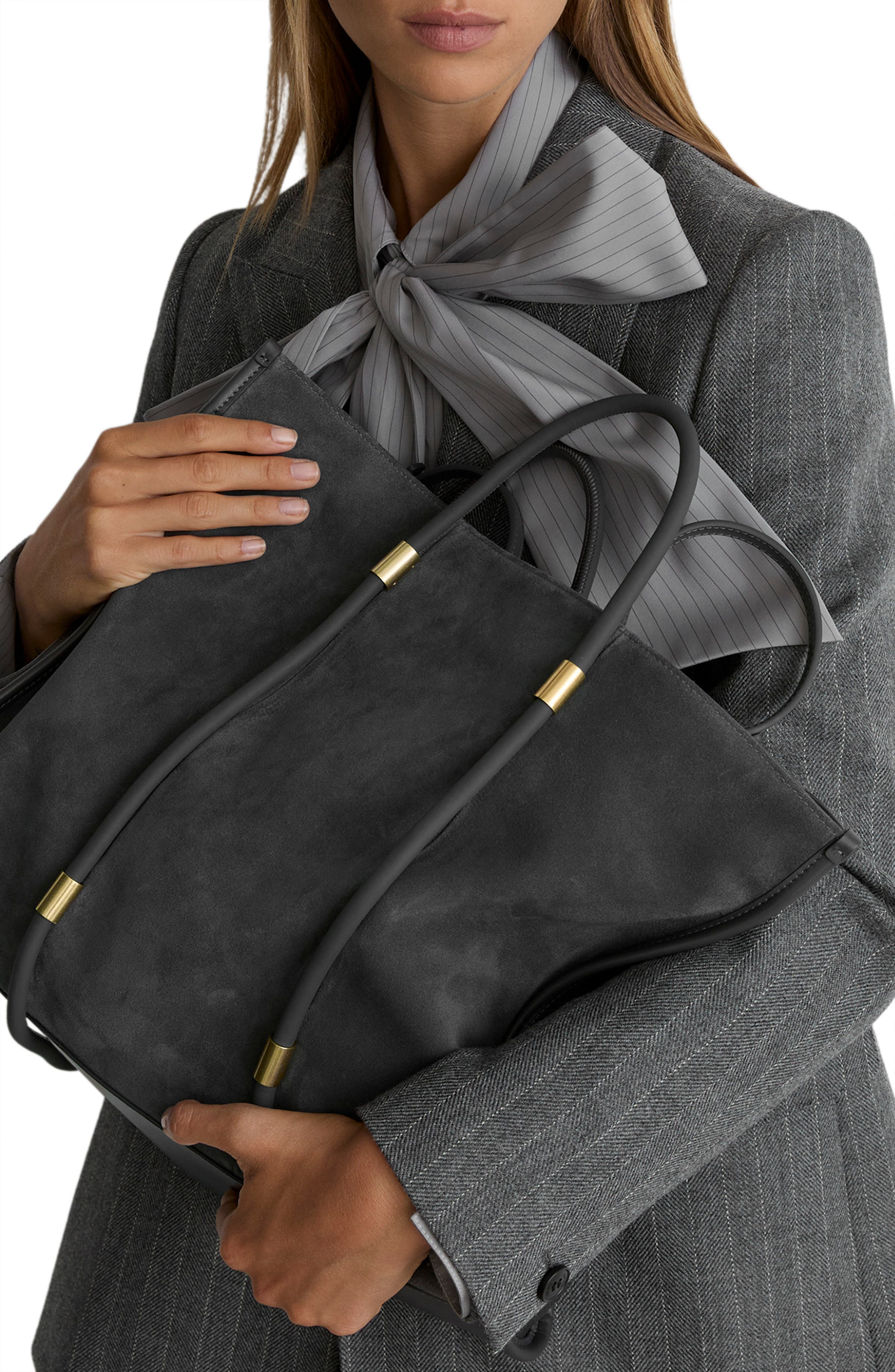 Ramona Leather Tote, Alternate, color, GREY