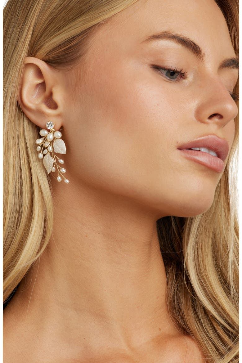 Ryann Freshwater Pearl Drop Earrings, Alternate, color, Gold