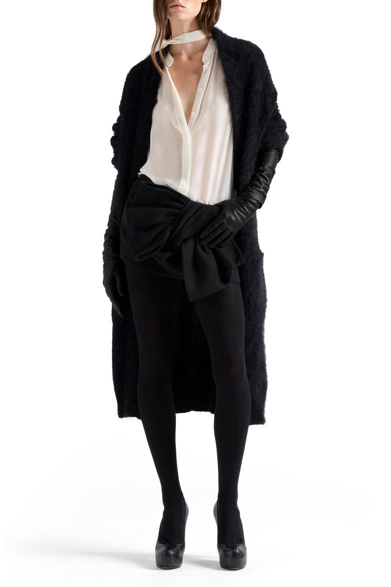 Bow Wool Blend Miniskirt, Alternate, color, WOOL BLEND BLACK
