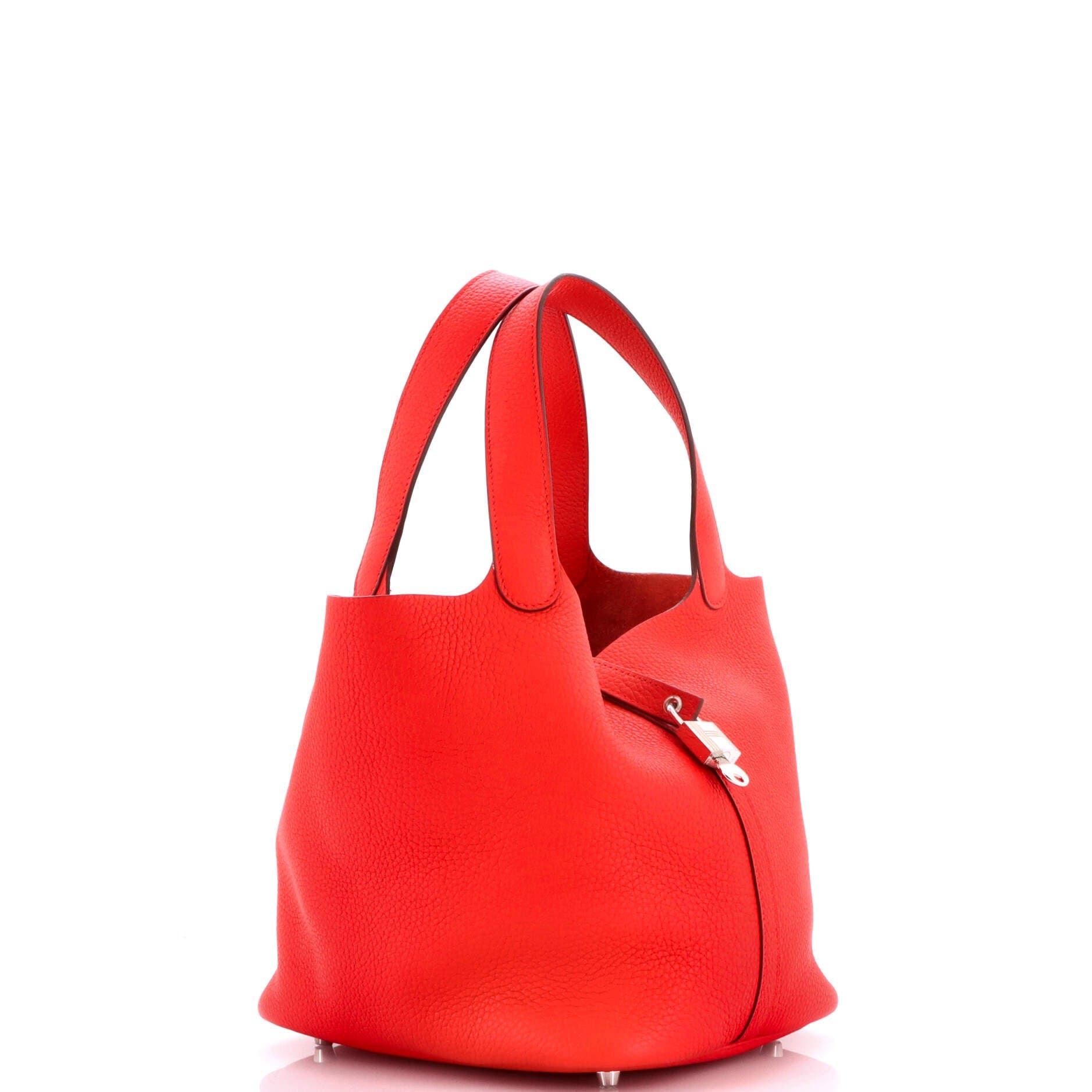 Pre-Owned Hermes Picotin Lock Bag Clemence MM, Alternate, color, Rouge De Coeur