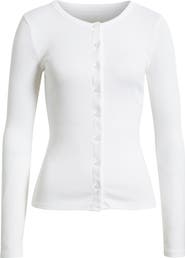 Open Edit Long Sleeve Rib Cardigan