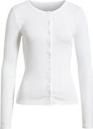 Open Edit Long Sleeve Rib Cardigan