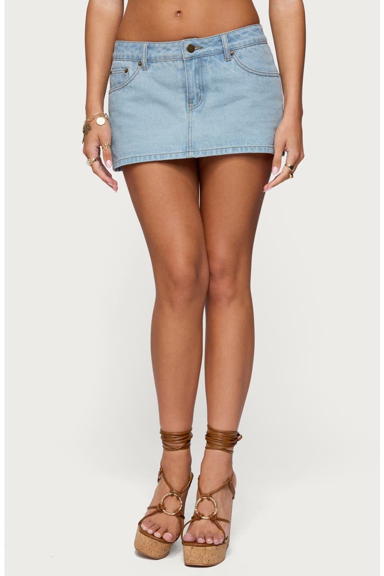 Camelia Denim Miniskirt, Main, color, LIGHT-BLUE