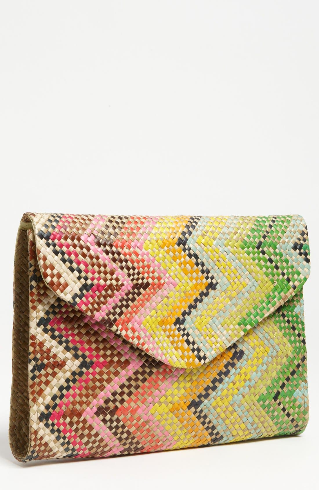 'Manila - Small' Clutch, Main, color, ZIG ZAG NATURAL RAINBOW