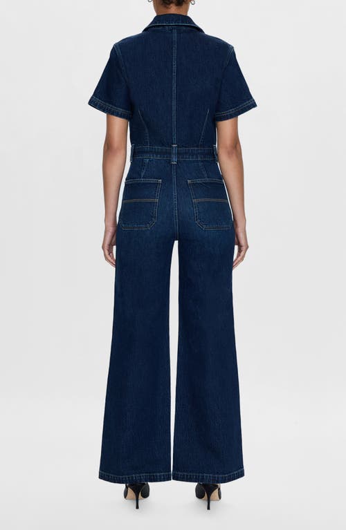 Pistola Jacob Wide Leg Denim Jumpsuit In Alpine