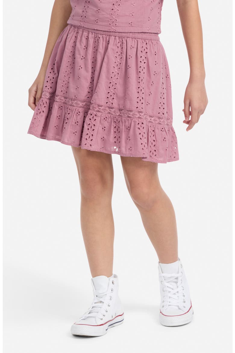 Kids' Cotton Eyelet Skort, Alternate, color, ROSE