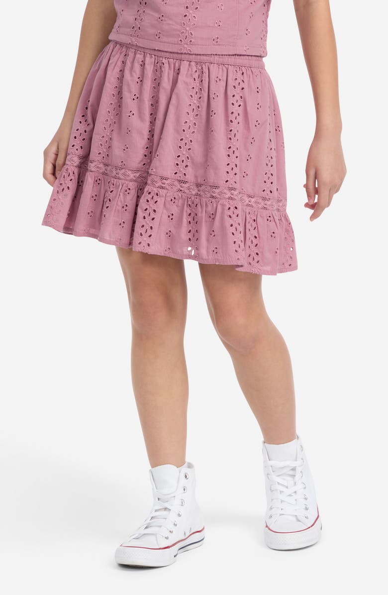 abercrombie kids Kids' Cotton Eyelet Skort, Alternate, color, Rose