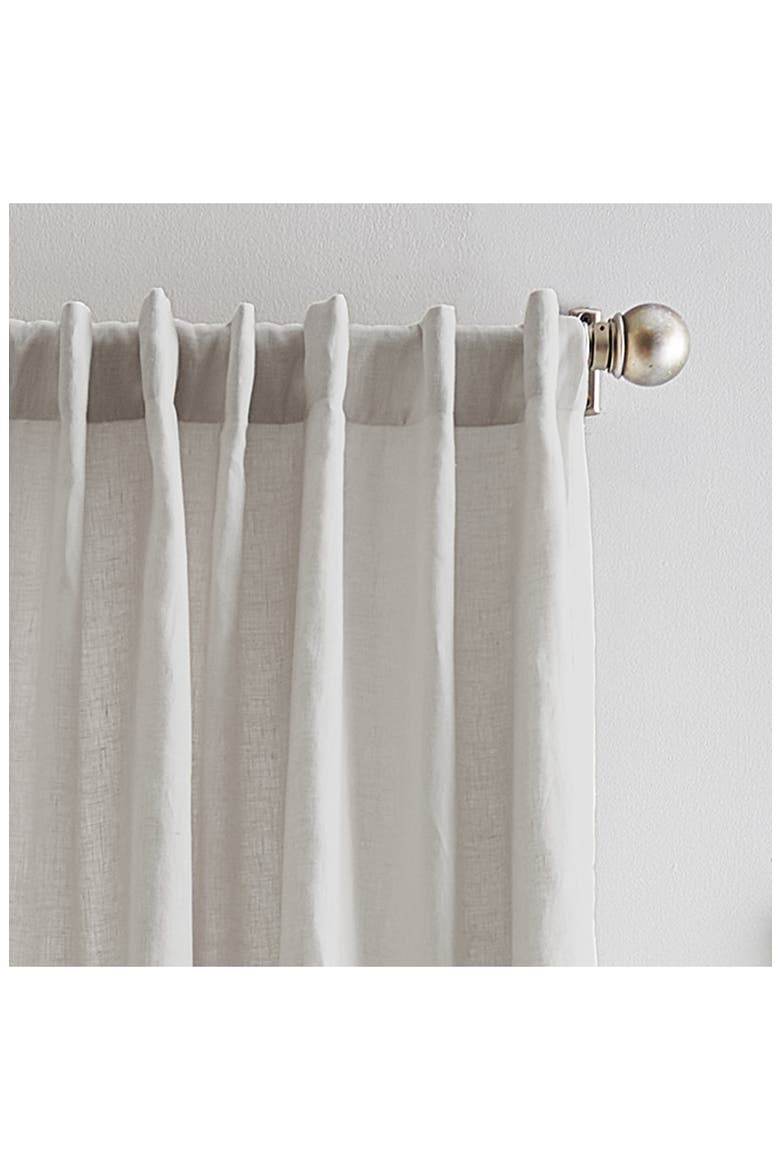 Set of 2 Linen Curtain Panels, Alternate, color, SILVER