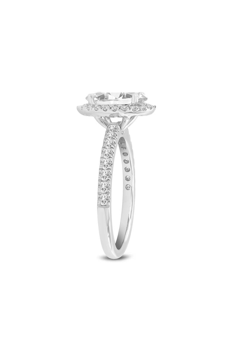 LuvMyJewelry Laurentia 14K White Gold Oval Lab Grown Diamond Halo Engagement Ring - 1.95 Ct, Alternate, color, 14K White Gold