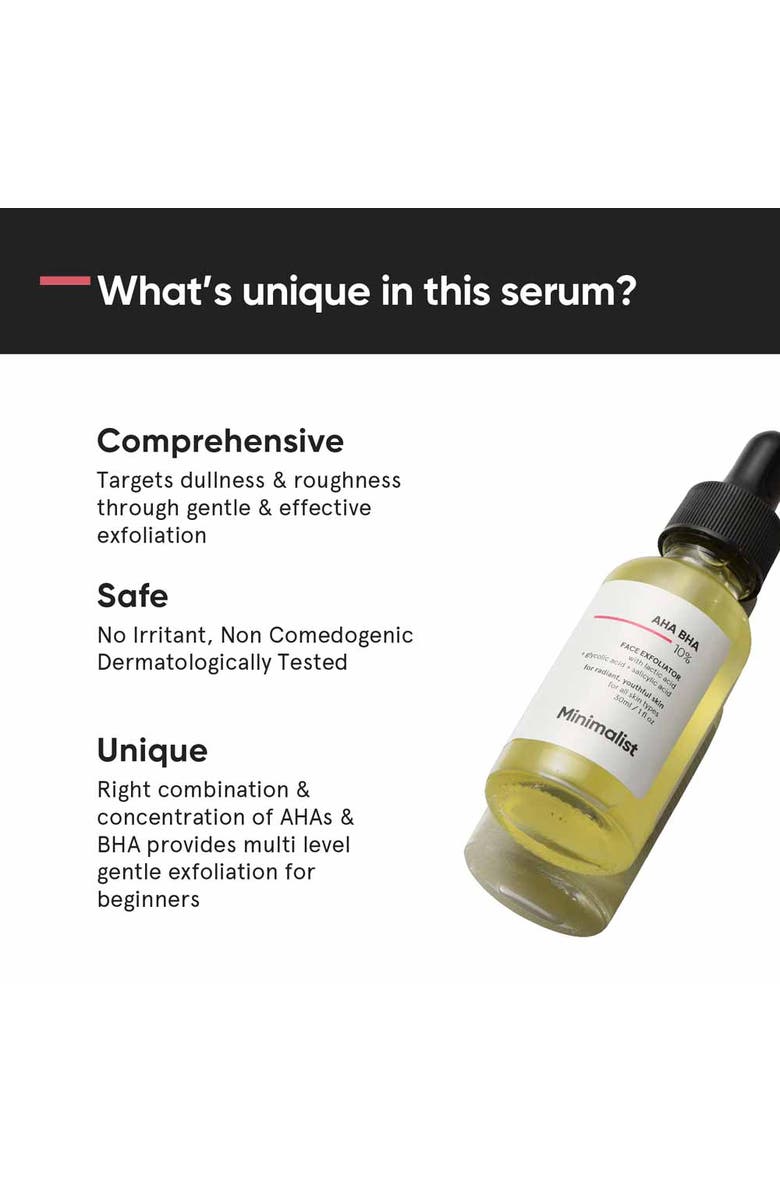 Minimalist AHA BHA 10% Face Exfoliator, Alternate, color, 